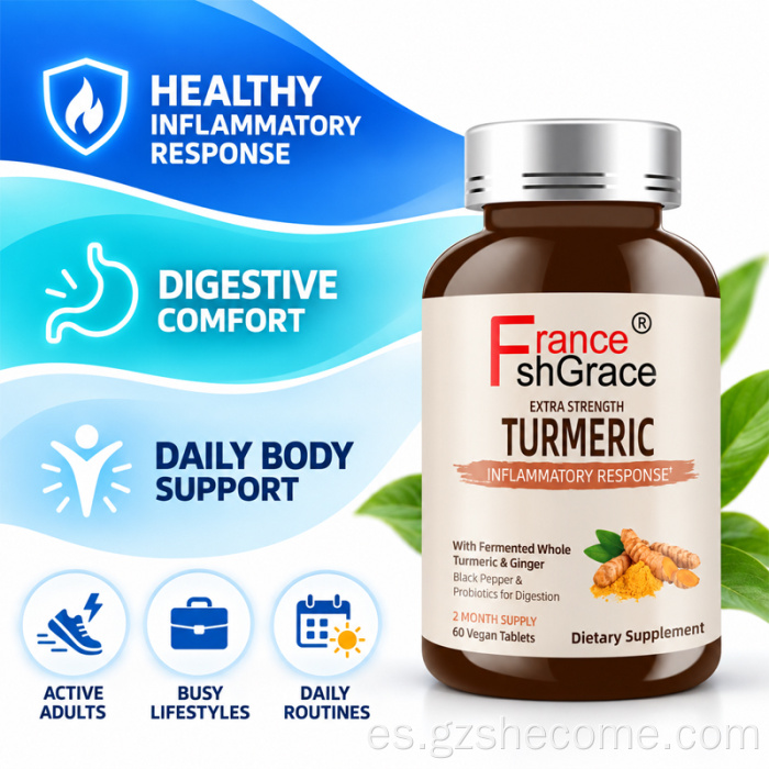 Tabletas de respuesta inflamatoria de cúrcuma Shecome Strength